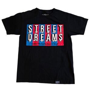 Street Dreams "Coldest Motherf*ckers in Town" T-Shirt Small Black Streetwear Y2K